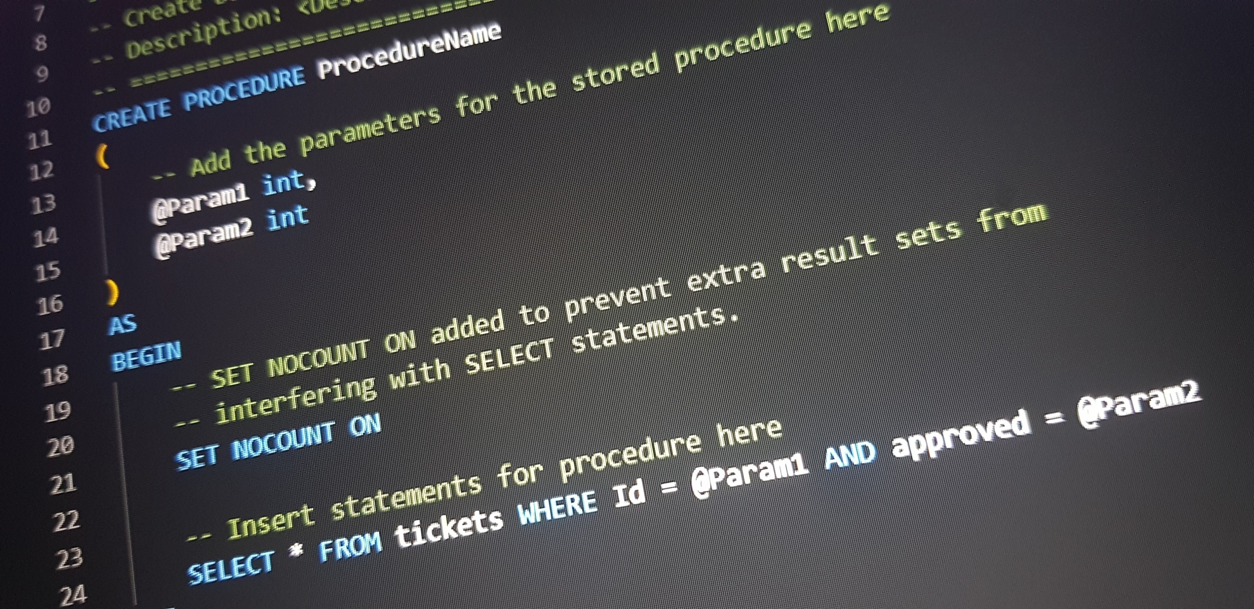 SQL extraction code.